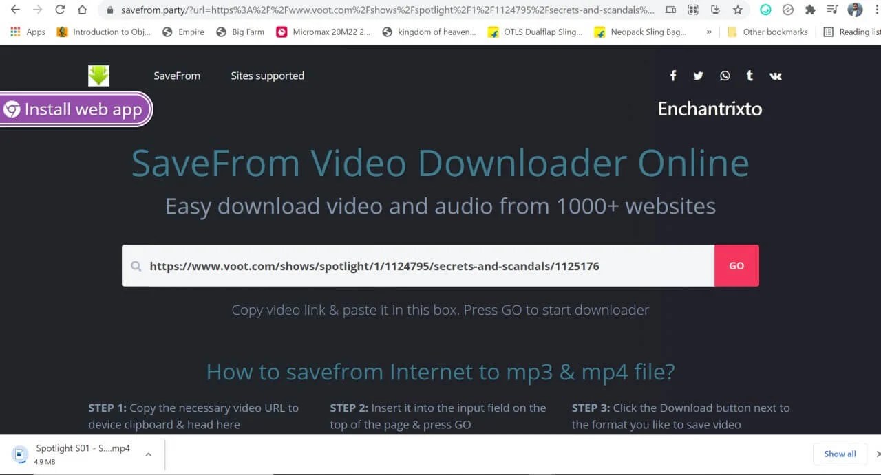 Watch Spotlight using Voot Video Downloader