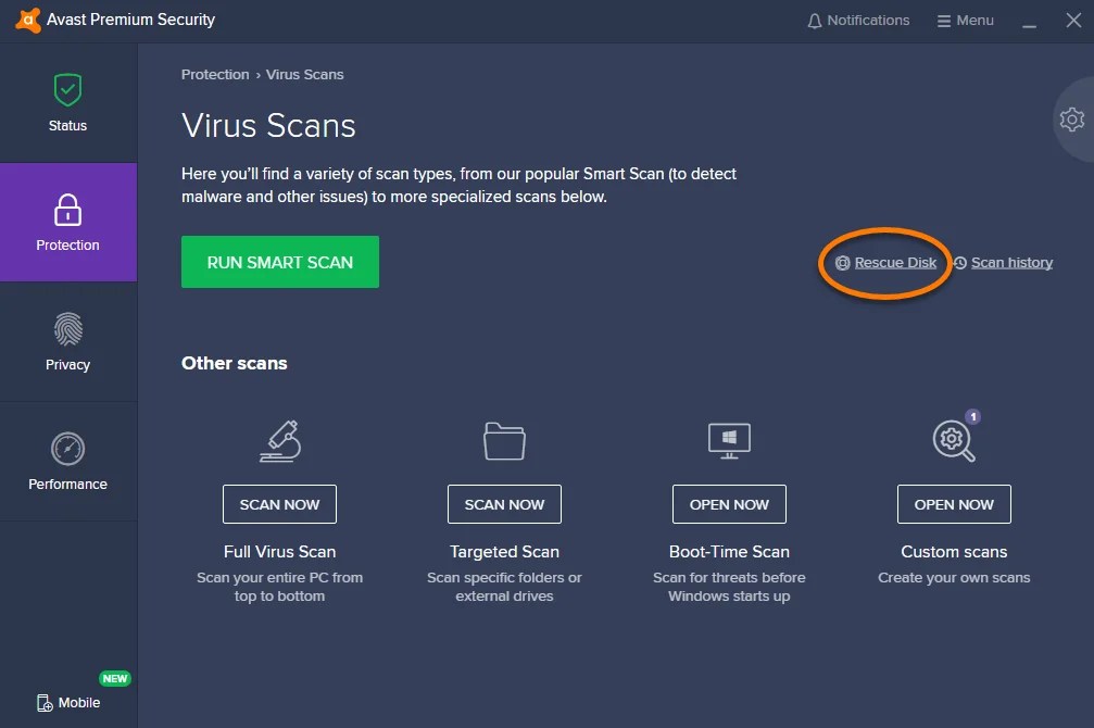 Avast Rescue Disc
