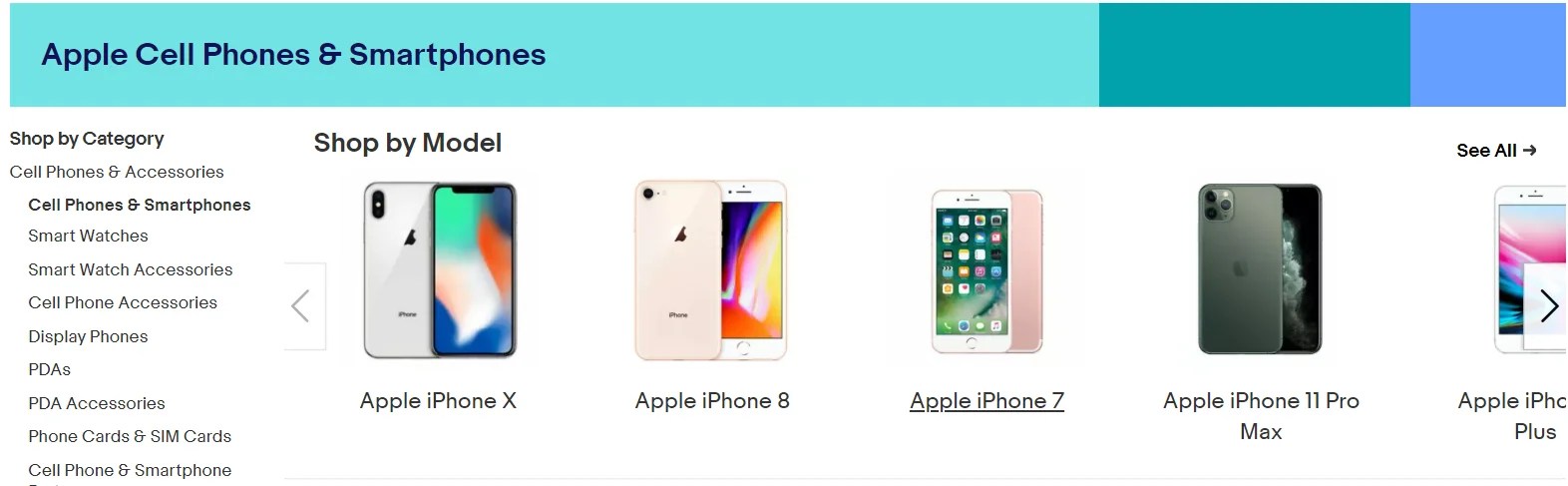 Apple smartphones on ebay