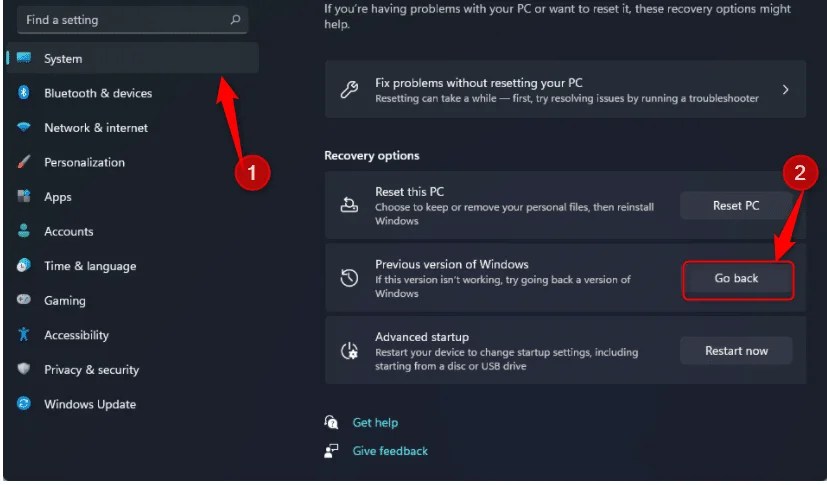 Previous version of Windows - rollback to windows 10