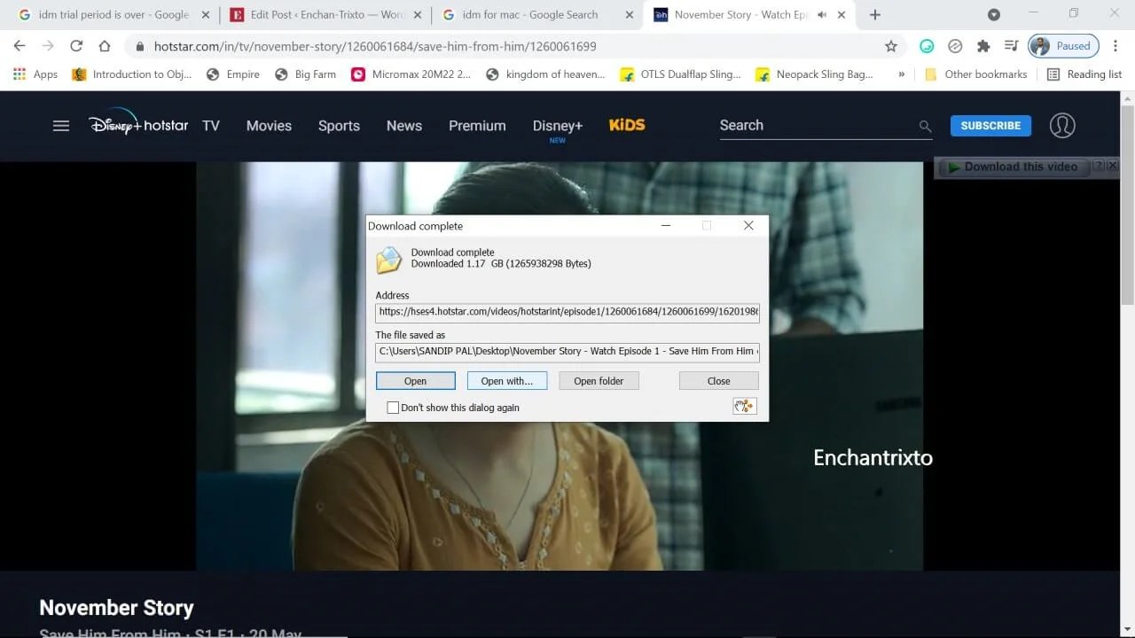 Hotstar Video Downloader Extension - November Story